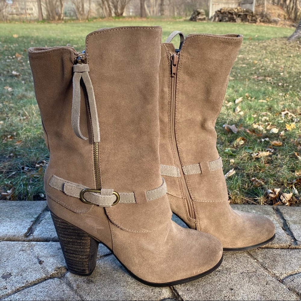 Kensie Hunter Taupe Suede Boots - Tan BRAND NEW!!!